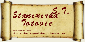 Stanimirka Totović vizit kartica